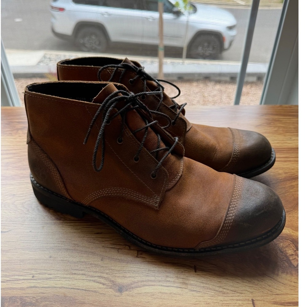 Timberland Men's Earthkeepers City Premium Brown Leather Cap Toe Boots